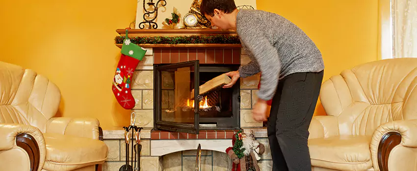 Rusted Metal Fireplace Restoration in Smithtown, New York
